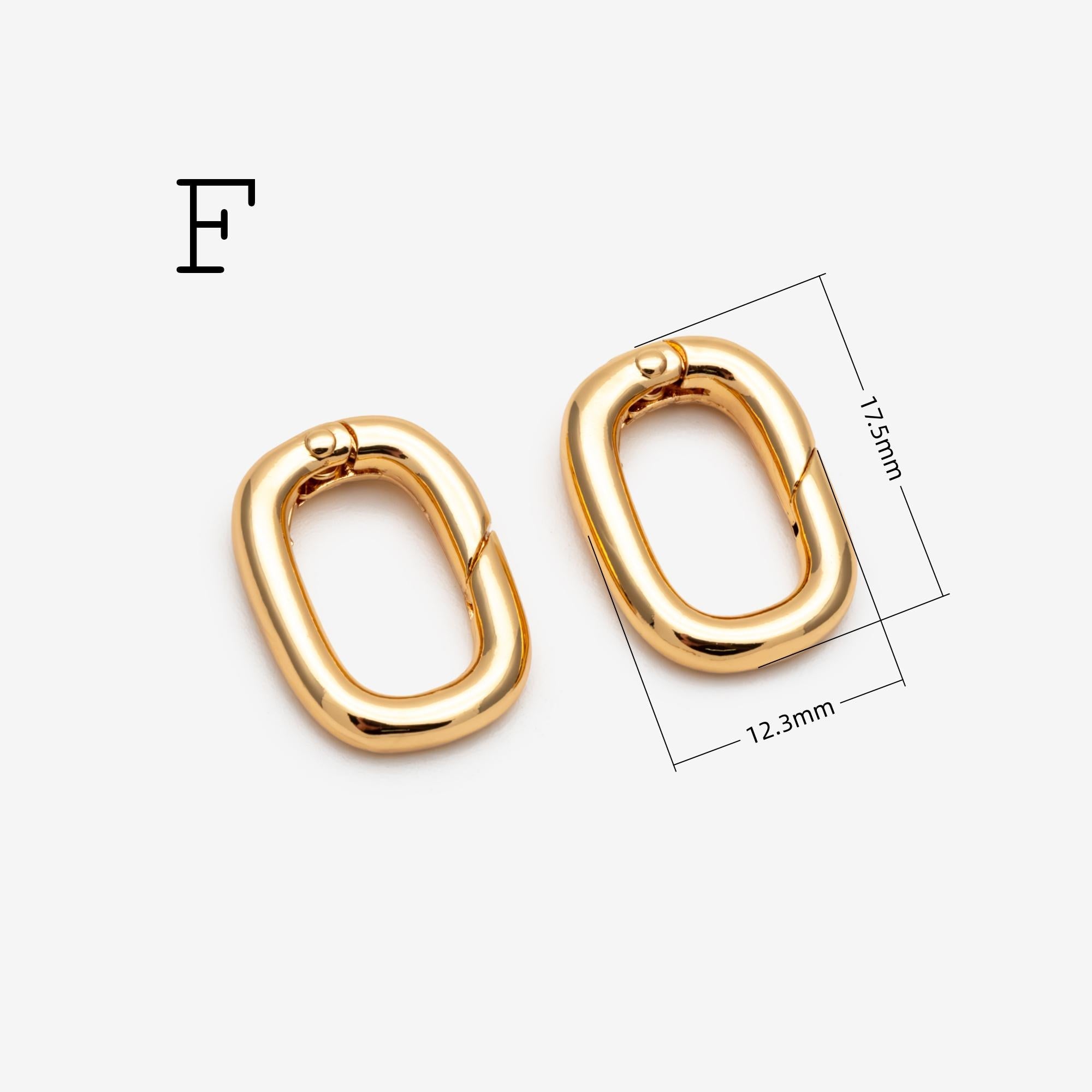 2pcs Gold Plated Jewelry Clasps, Spring Gate Ring for Necklace Bracelet Making, DIY Jewelry Findings, Bag Charm Clasps (GB-1831)